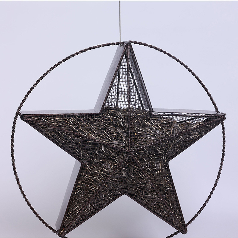 Bespoke Iron Star Educational Bird Feeders for Modern Garden Designs